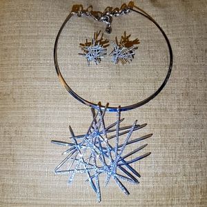 Sassy Jones Silver Origami Necklace.